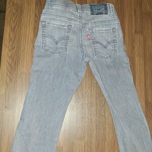 Levi's 511 Skinny Jeans Boys 5 Gray Light Wash Denim Stretch Pockets